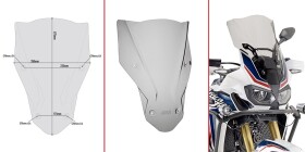 D1144S kouřové plexi Honda Crf 1000L Africa Twin (16-18)/Adventure Sports (18-19), vxš475x350 mm
