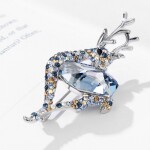 Vánoční brož Swarovski Elements Rudolf 1 - vánoční sob, Světle modrá