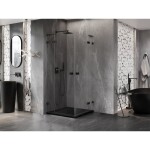 MEXEN/S - Lunar L Duo sprchový kout dveře křídlové 85 x 85, transparent, černá 834L-085L-085P-70-00
