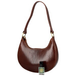 Luxusní dámská kožená kabelka na rameno Delami Vera Pelle Lanny, hnědá