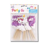 Dortisimo Zápich do dortu Jednorožci s pompony (12 ks)