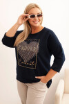 Dámská mikina Plus Size s kapucí a potiskem, grafitová UNI