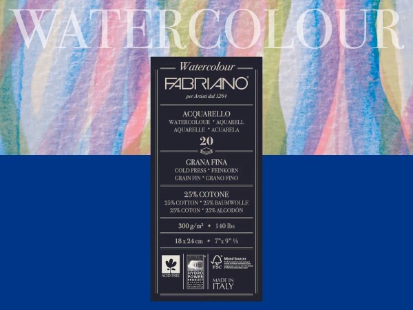 Fabriano Watercolour Cold Press 24x32 300g 12l akvarelový blok