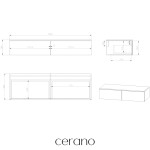 CERANO - Koupelnová skříňka pro umyvadla na desku Noira - šedá matná - 150x28x48 CER-8050BD7616