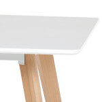 Jídelní stůl 80x80x75 cm, MDF, bílý matný lak, masiv buk