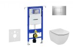 GEBERIT - Duofix Modul pro závěsné WC s tlačítkem Sigma30, lesklý chrom/chrom mat + Ideal Standard Tesi - WC a sedátko, Aquablade, SoftClose 111.355.00.5 NU6