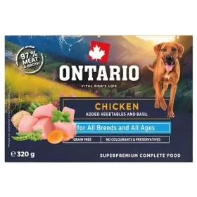 Ontario Vanička kuřecí se zeleninou a bazalkou 320g / Mokré krmivo pro psy / Kuřecí maso / 320 g (214-860965)