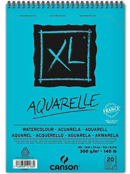 Canson XL AQUARELLE A5 300g 20 listů kroužek