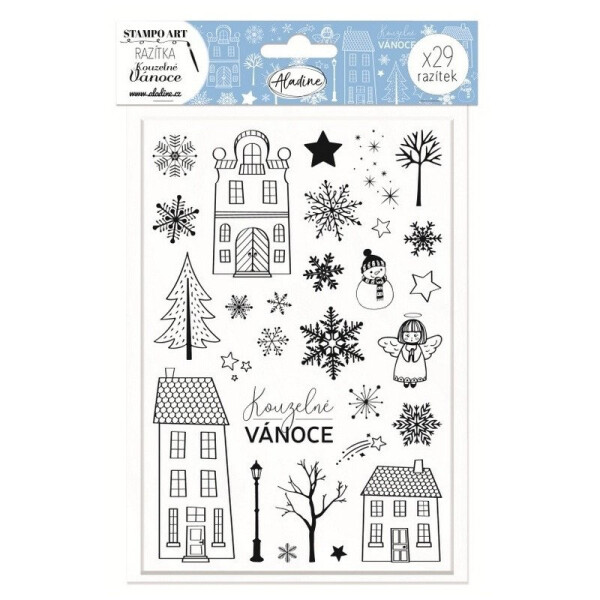 Razítka Aladine Stampo Art, 29 ks - Kouzelné domečky