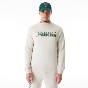 New Era Pánská mikina Milwaukee Bucks NBA Crewneck Sweatshirt Stone Velikost: M