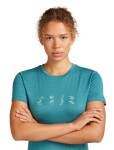 ICEBREAKER Wmns 150 Tech Lite SS Tee Snow Day, Topaz velikost: M