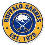 Mustang Cedule Buffalo Sabres NHL 12" Distressed Round