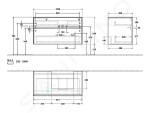 VILLEROY & BOCH - Collaro Umyvadlová skříňka, 1000x548x500 mm, 2 zásuvky, Glossy White C01500DH