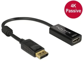 Delock DisplayPort - HDMI černá / Adaptér / 4K / 20 cm (62609)