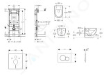 GEBERIT - Duofix Set předstěnové instalace, klozetu Oudee a sedátka softclose, tlačítko Sigma01, lakovaný matný chrom SANI11CA1123