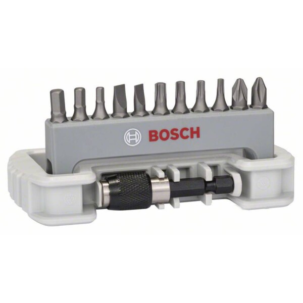 Bosch Accessories 2608522131 sada bitů, 12dílná, plochý, křížový PH, křížový PZ, inbus, vnitřní šestihran (TX), 1/4 (6,3 mm)