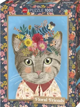 HEYE Puzzle Floral Friends: Krásná kočička