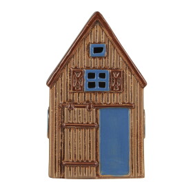 Ib Laursen Kameninový svícen Visby Blue barn door, hnědá barva