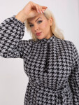 Šedočerné elegantní šaty velikosti houndstooth velikosti