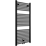 CERANO - Koupelnový radiátor Lincoln - středové připojení 50mm/boční - 366W - černá matná - 1200x500 mm CER-429541