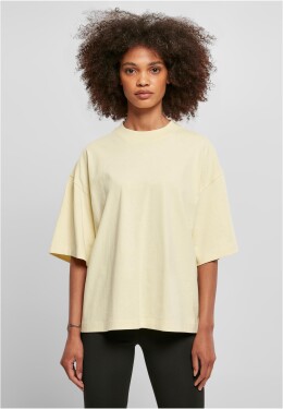 Dámské organické těžké tričko měkké žluté barvy