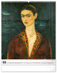 Nástěnný kalendář 2027 Notique Frida Kahlo, 48 x 56 cm