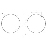 SAPHO - NOTION SLIM kulaté zrcadlo v rámu ø 80cm, bílá mat NT800W