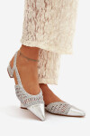 Dámské sandály s pletením na klíně stříbrné Nivorra 39