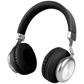Monacor BAXX/SW sluchátka Over Ear Bluetooth®, kabelová černá, stříbrná regulace hlasitosti