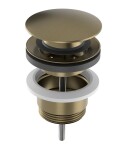 SAPHO - Umyvadlová výpust 5/4“, click-clack, velká zátka, 10-65, zlato mat CV1002G