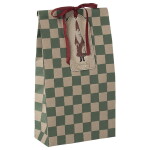 Maileg Papírový sáček Checker Green 30,5 cm – set 5 ks, zelená barva, papír
