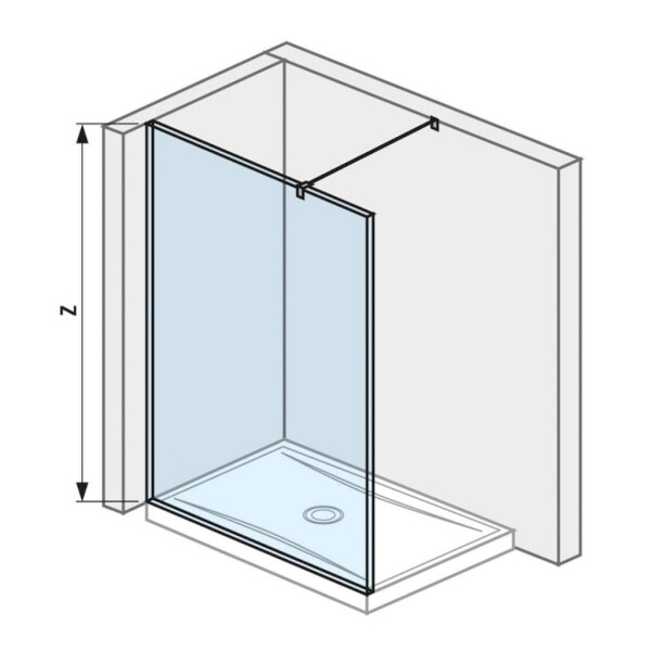 Pure Skleněná stěna boční, 130x200 cm, s úpravou Jika Perla Glass H2674240026681