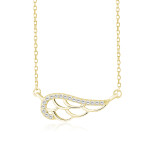 LUNICA Stříbrný náhrdelník zlaté andělské křídlo 0107 Ag 925; ≤1,6 g.