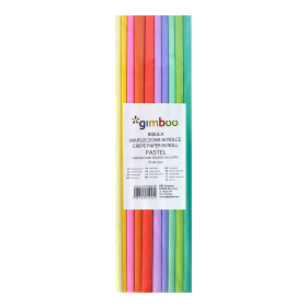 Gimboo sada krepových papírů, 50 × 200 cm, 10 ks, mix pastelových barev