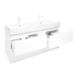 Koupelnová skříňka s umyvadlem SAT B-Way 119x50x45 cm bílá lesk BWAY2120WU2BB BWAY2120WU2BB