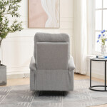Relaxační křeslo, manuální ovládání, světle šedá látka