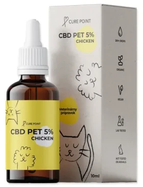 Cure Point CBD PET 5% olej pro psy, kuřecí příchuť / CBD olej / Pro psy, kočky a koně / 10 ml (G6664-285269)