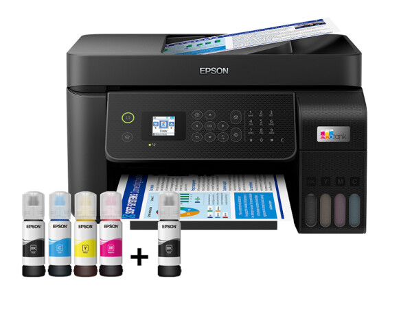 Epson EcoTank L5290 černá / Inkoustová multifunkce / A4 / 33ppm / 5760x1440dpi / tisk skenování kop. / USB / Wi-Fi (C11CJ65403)