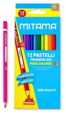 MITAMA Pastelky trojhranné / Pastelky / 12 barev / 3,3 mm (61991)