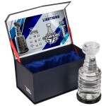 Fanatics Skleněný mini pohár Tampa Bay Lightning 2020 Stanley Cup Champions Crystal Stanley Cup - Filled with Ice From the 2020 Stanley Cup Final