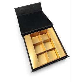 Dortisimo Krabička na 6 ks pralinek s magnetem černá (12 x 12 x 4 cm)