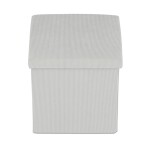 Taburet s úložným prostorem, krémová manšestrová látka