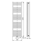 AQUALINE - TONDI otopné těleso rovné 600x1690 středové připojení, černá mat DT496T