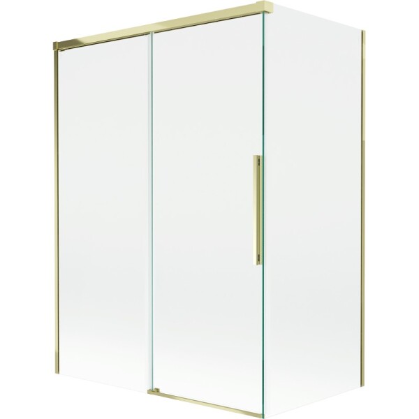 MEXEN/S - Rox vanová zástěna 2-křídlová posuvná 120 + 70 x 150, transparent, zlatá 8C9-120-070-50-00