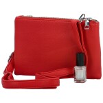 Trendy dámská koženková crossbody kabelka MaxFly Silverio, červená