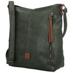 Stylová dámská koženková crossbody kabelka Barcia new, tmavě zelená