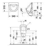 DURAVIT - Urinals Elektronický pisoár, zadní přívod, síťové napájení, bílá 0830370093