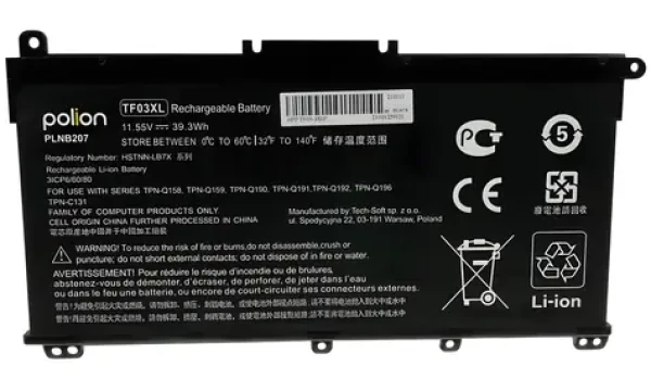 TRX Polion TF03XL / Baterie pro notebook HP / 3 400 mAh / 39 Wh / Pavilion 14-BF, 15-CC, 17-AR / neoriginální (TRX-PLNB207)