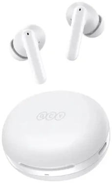 QCY T13 ANC2 bílá / Bezdrátová sluchátka s mikrofonem / TWS / ANC / Bluetooth 5.3 / IPX4 / dobíjecí box (HT09 white)