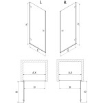 MEXEN/S - Lunar-B sprchové dveře křídlové levé 100, transparent, zlatá kartáčovaná 832-100-000-55-00-L